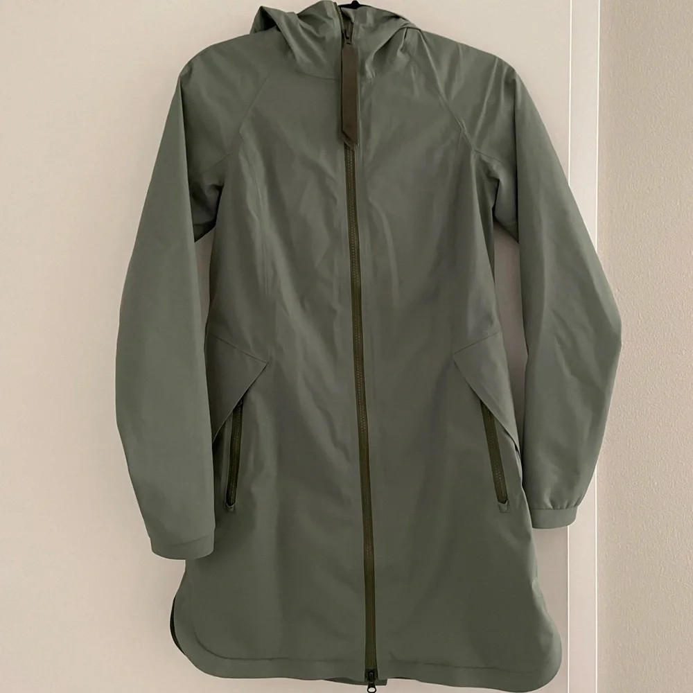 lululemon athletica Olive Green Hooded Long Jacket